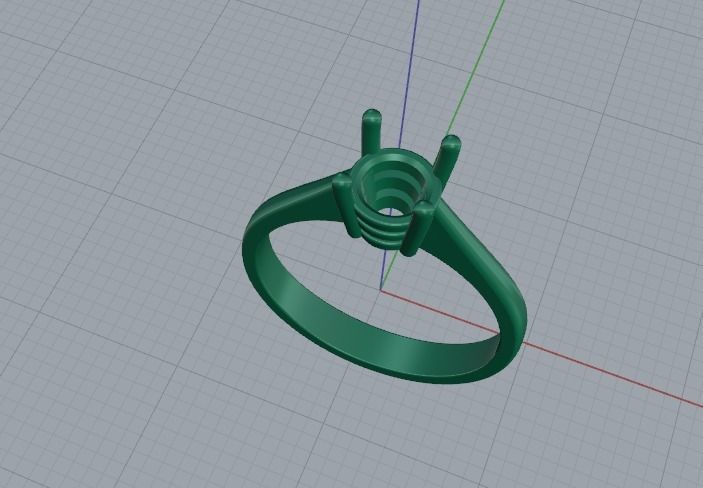 Solitaire ring Model 5965 3D print model_2