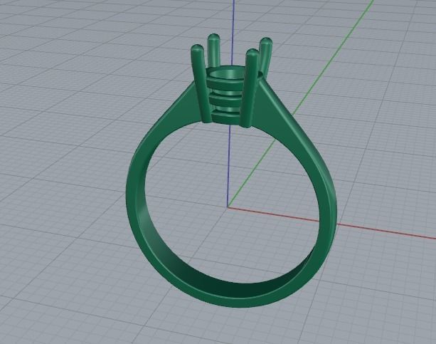 Solitaire ring Model 5965 3D print model_3