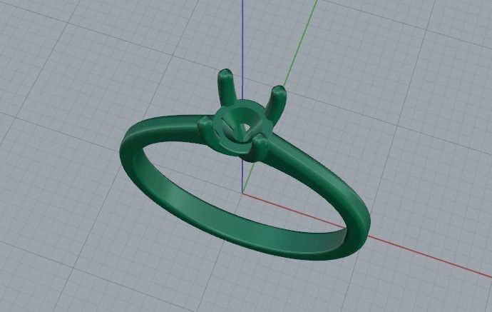 Solitaire ring Model 5964 3D print model_2