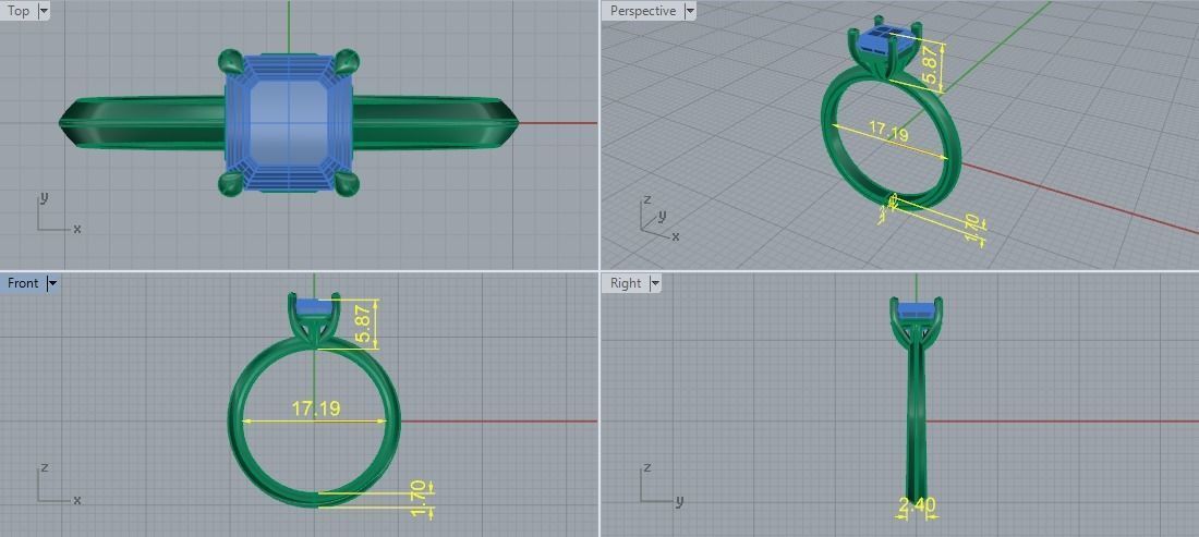 Solitaire ring Model 5954 3D print model_5