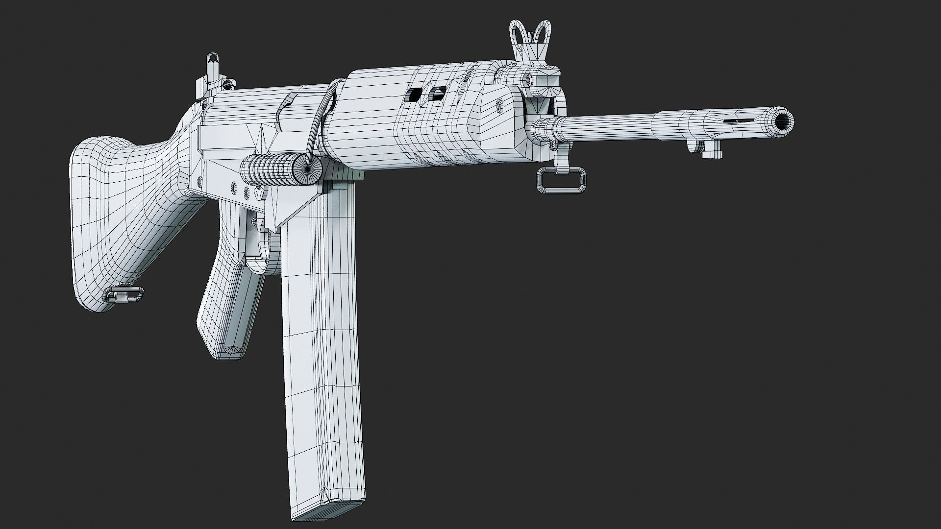 L1A1 Rifle Low-poly 3D model_9