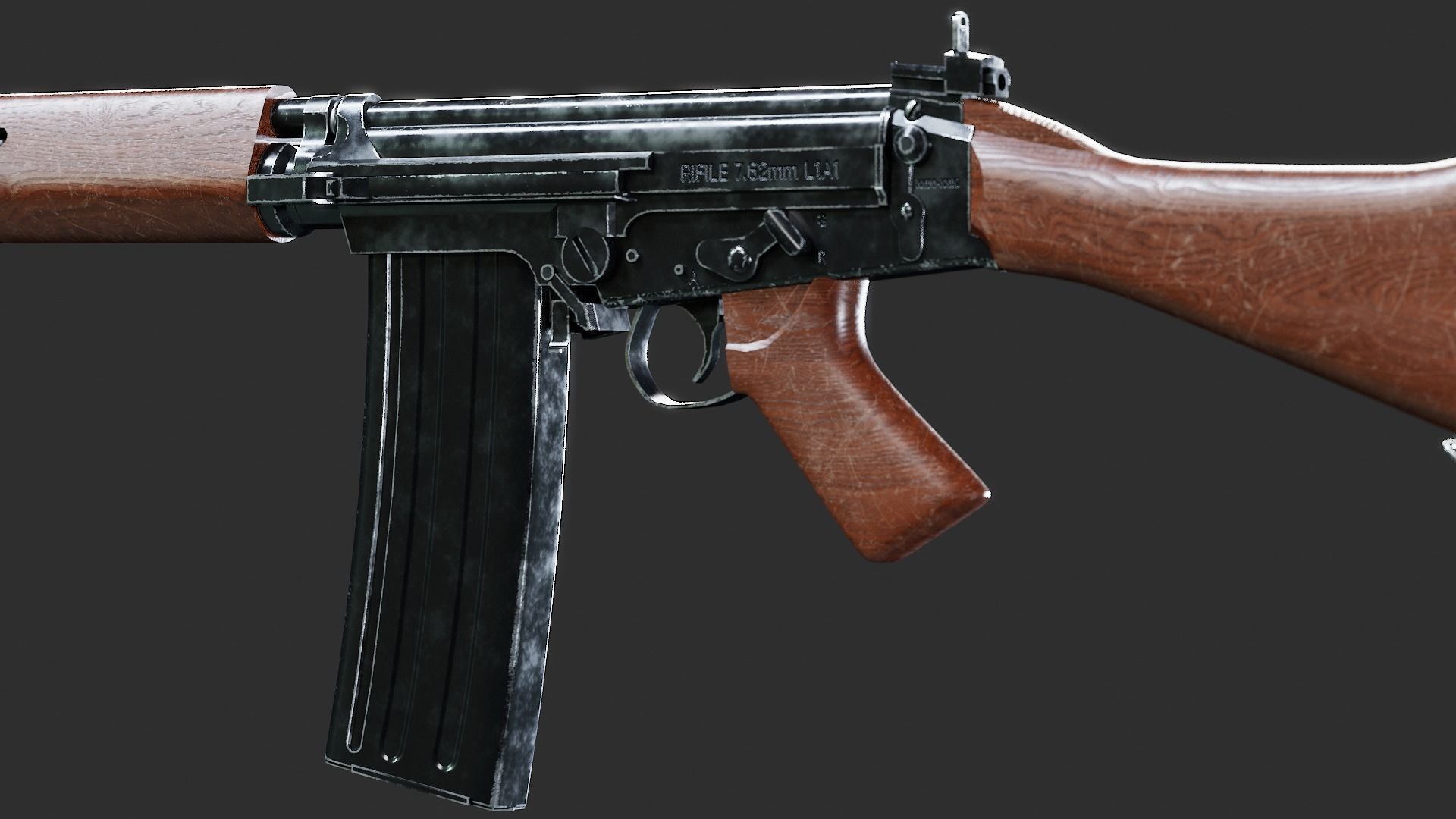 L1A1 Rifle Low-poly 3D model_4