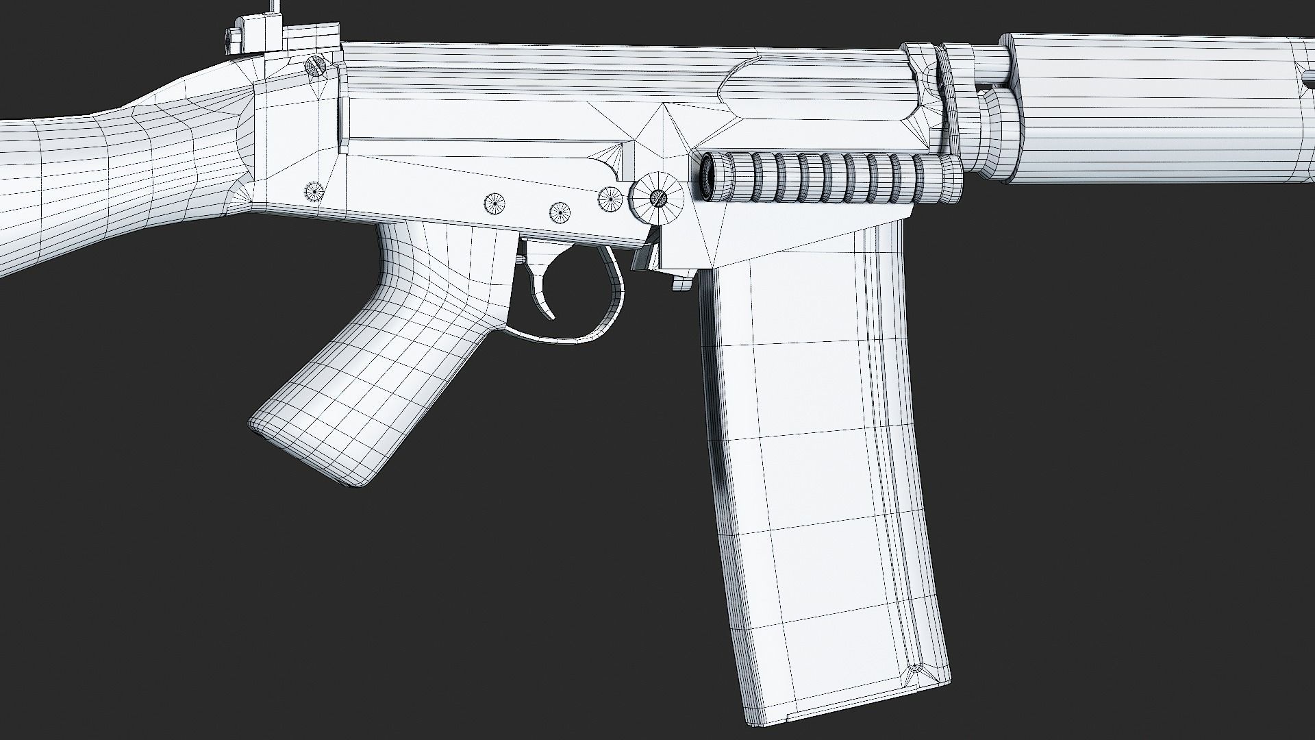 L1A1 Rifle Low-poly 3D model_8