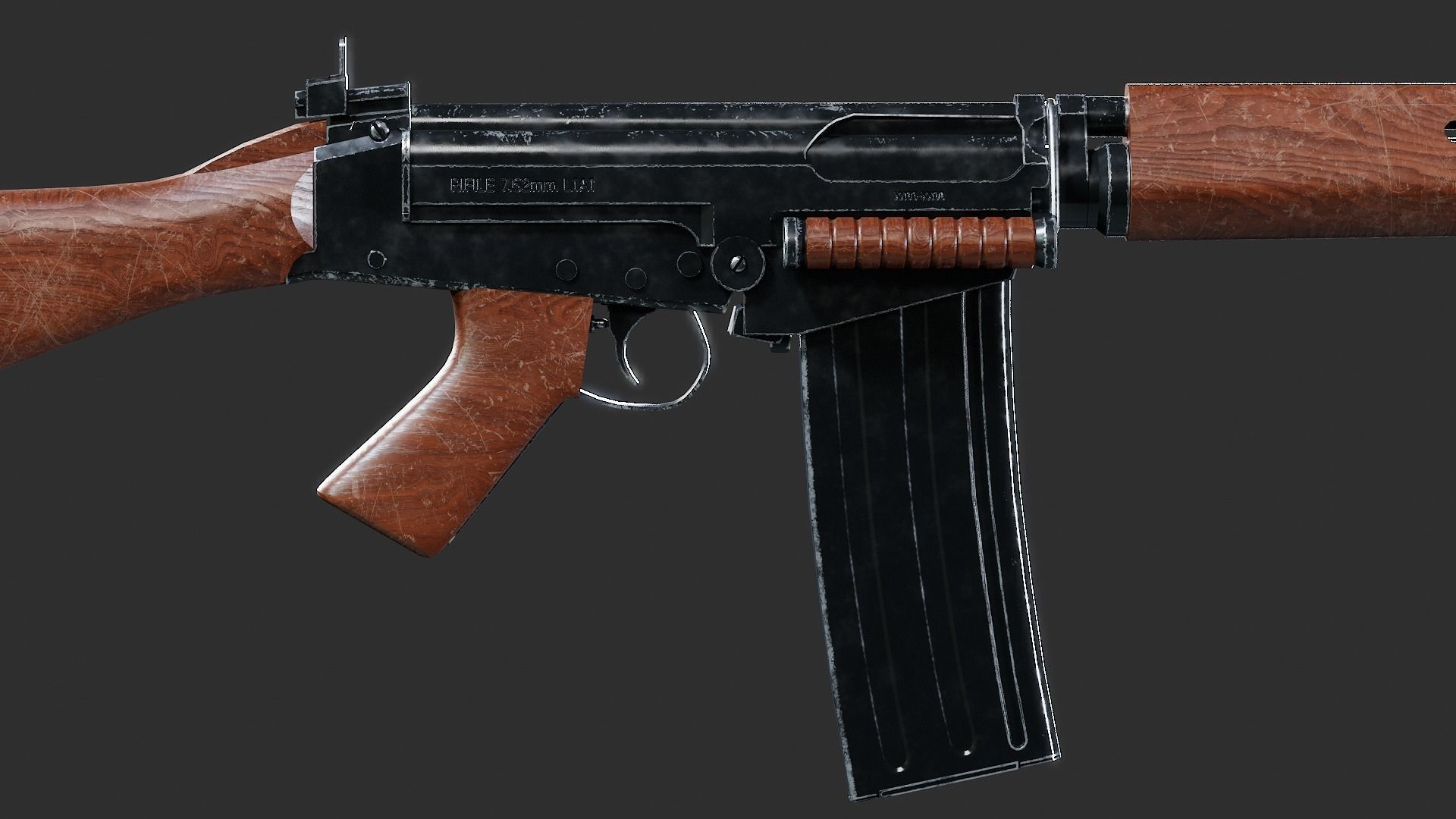 L1A1 Rifle Low-poly 3D model_5