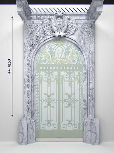 portal marble stone entrance group 3D model