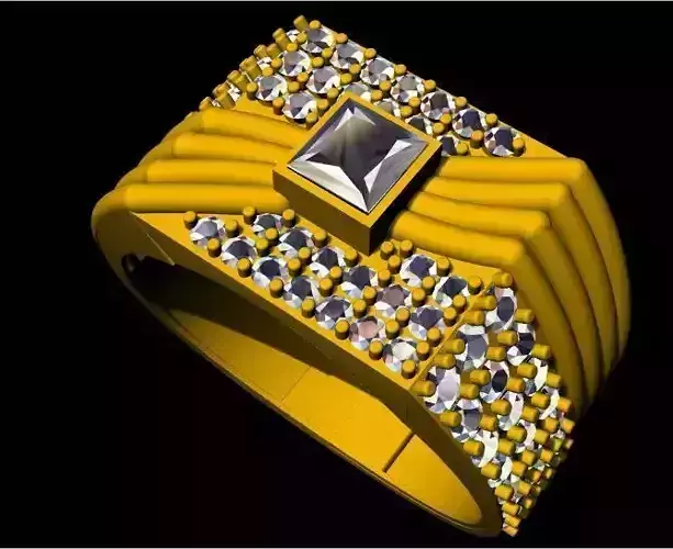 Gents Cluster Ring 3dm file