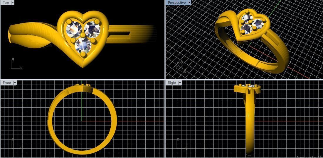 Heart Ring 3dm file 3D print model_6