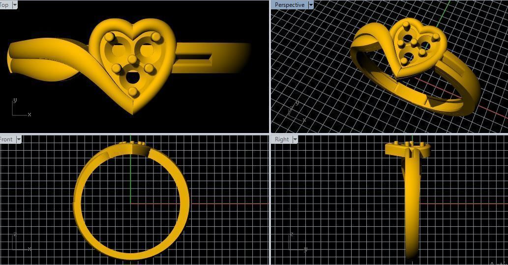 Heart Ring 3dm file 3D print model_1