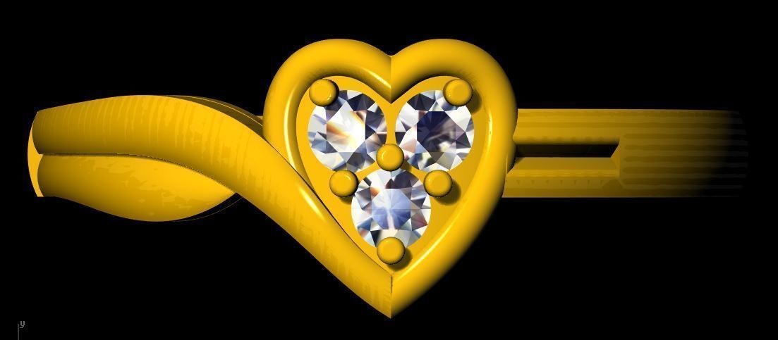 Heart Ring 3dm file 3D print model_7