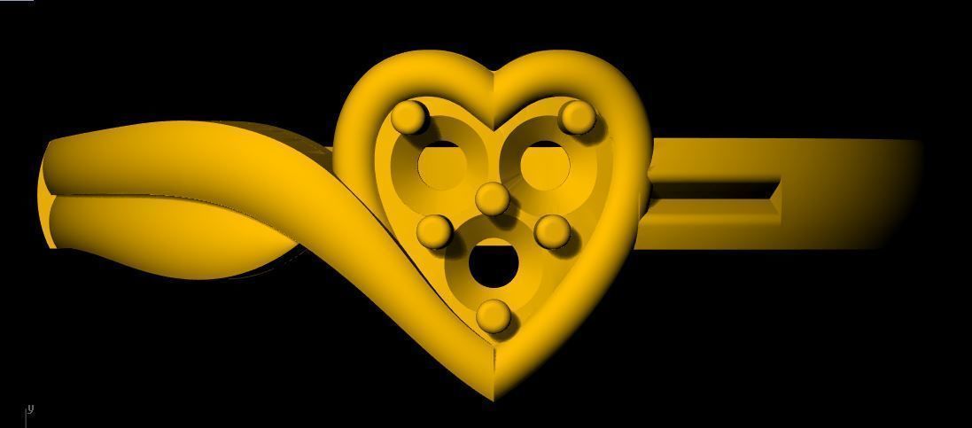 Heart Ring 3dm file 3D print model_2
