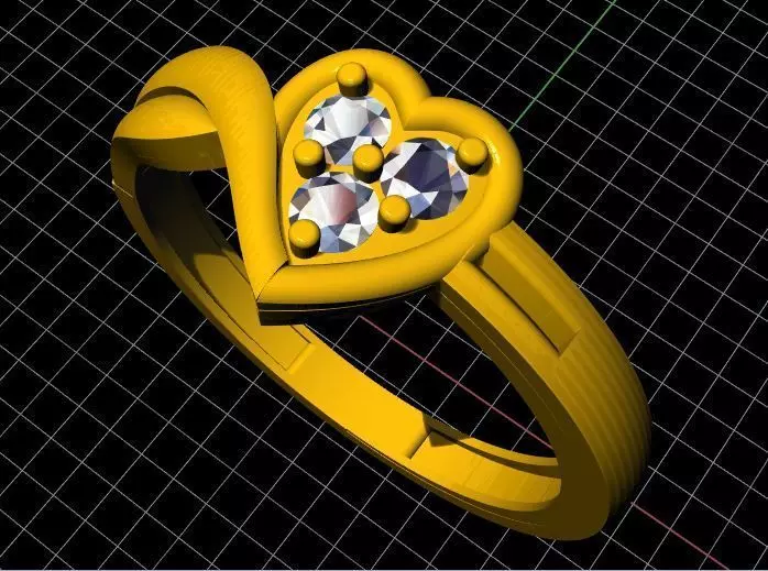 Heart Ring 3dm file 3D print model_0