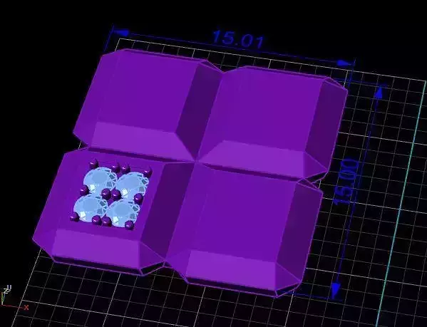 square diamond earring 