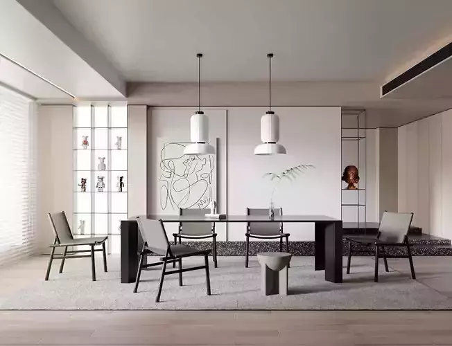 3DSMAX - Modern Dining Room Scene - Vray Corona Render - 18