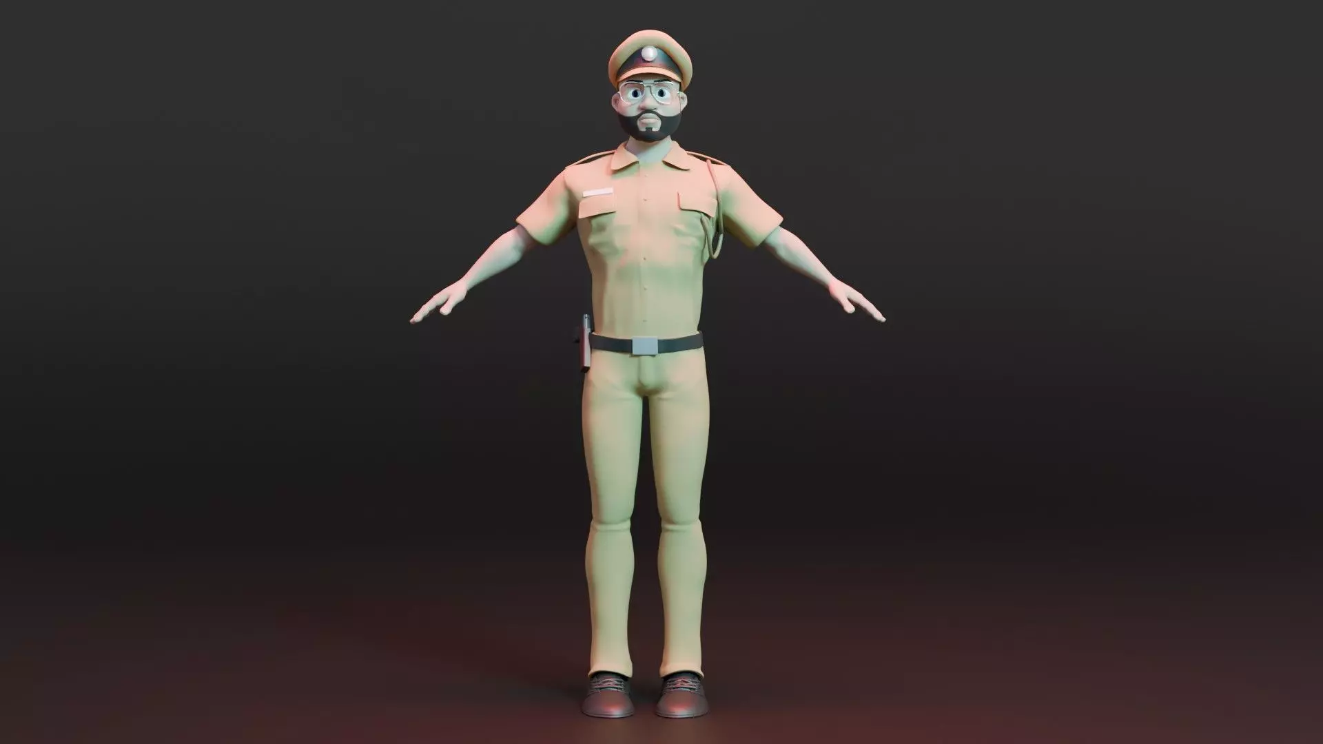 New Indian police man model 3D model_0