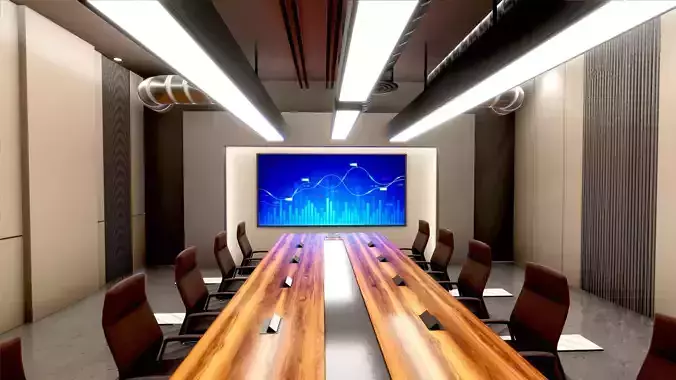 Office Conference Room Low-poly 3D model