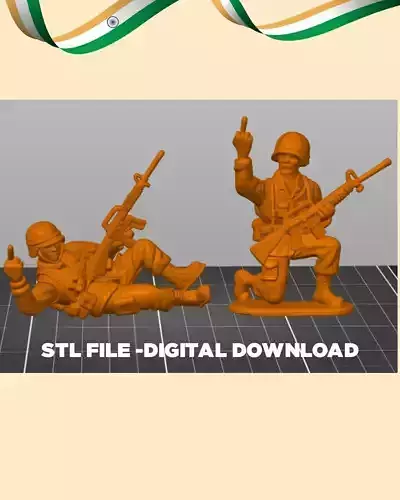 Rude Army Men Bundle  Plastic army men Middle Finger 