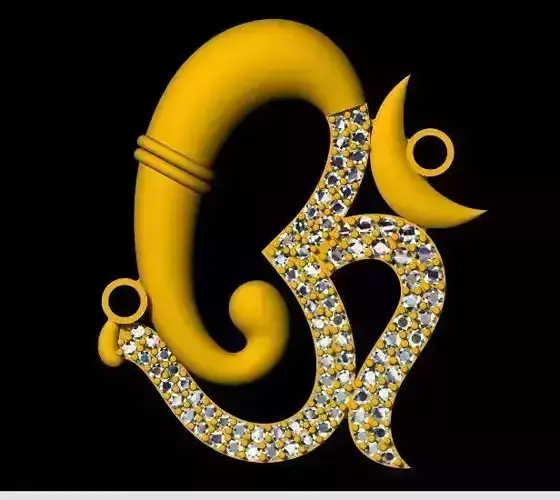 Om Ganesh pendant 3dm file