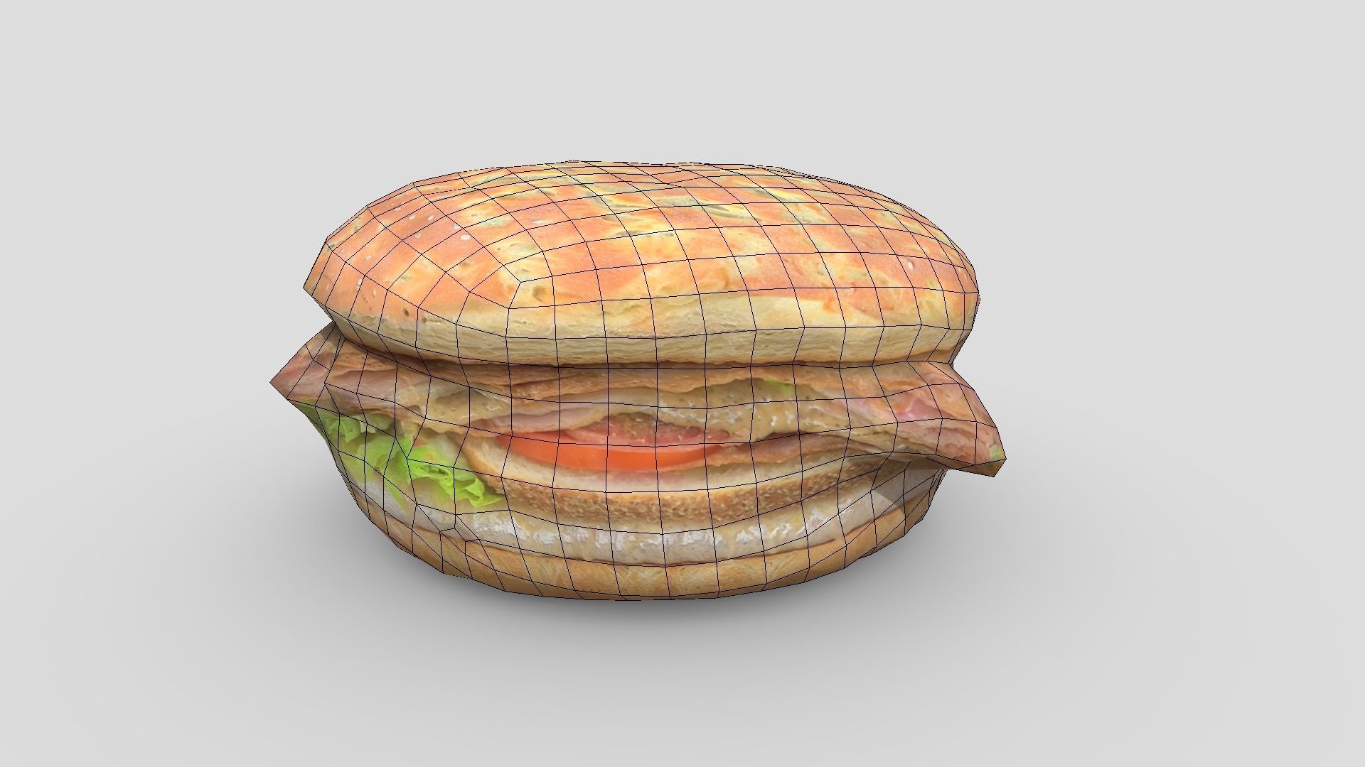 Sandwich Low-poly 3D model_4