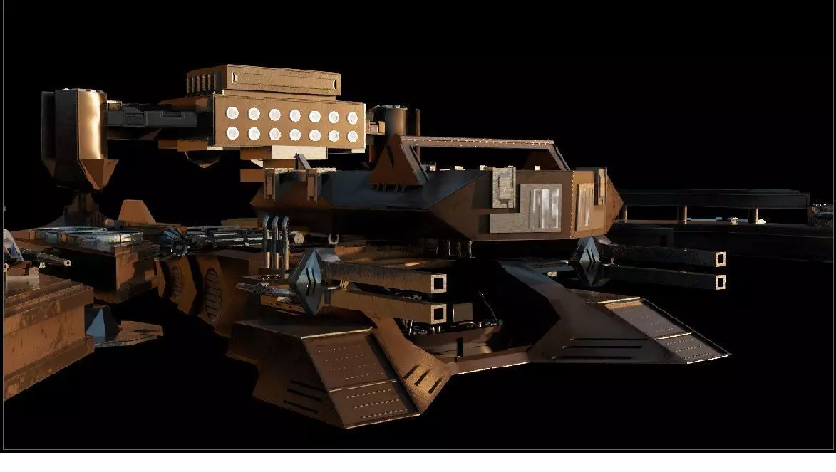 Metal Gear Spaceship Low-poly 3D model_0