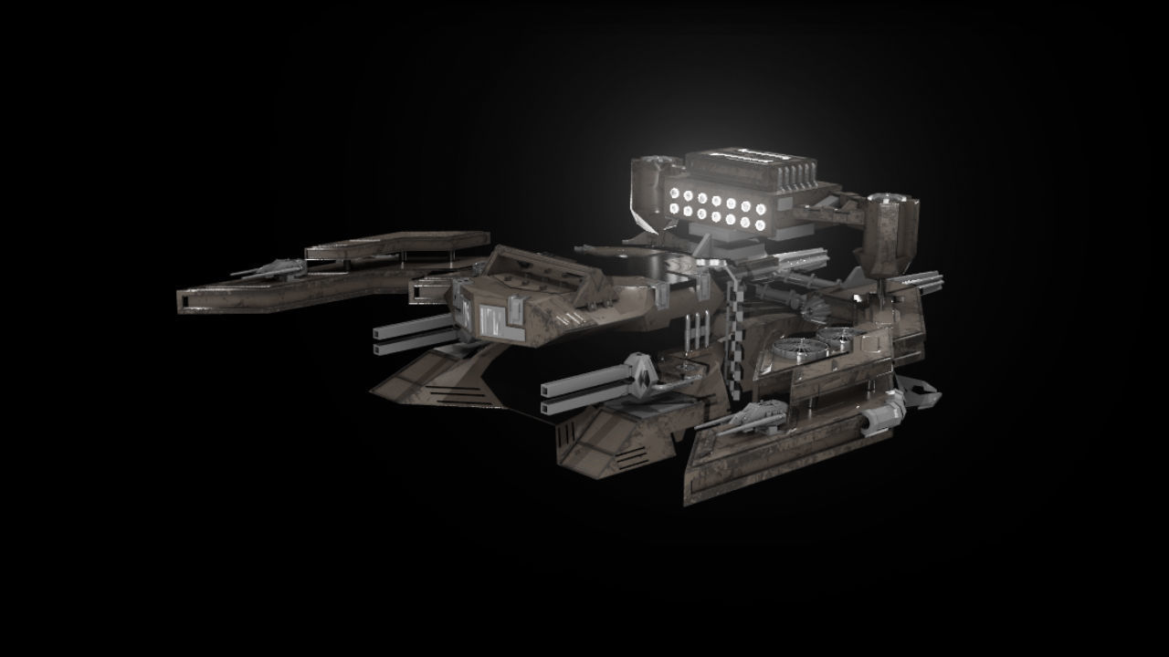 Metal Gear Spaceship Low-poly 3D model_5
