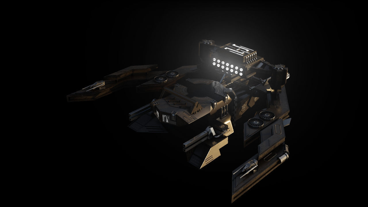 Metal Gear Spaceship Low-poly 3D model_6