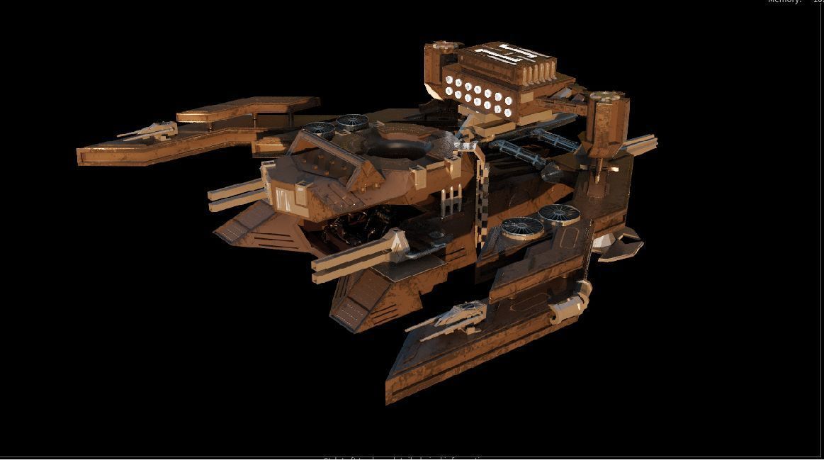 Metal Gear Spaceship Low-poly 3D model_1