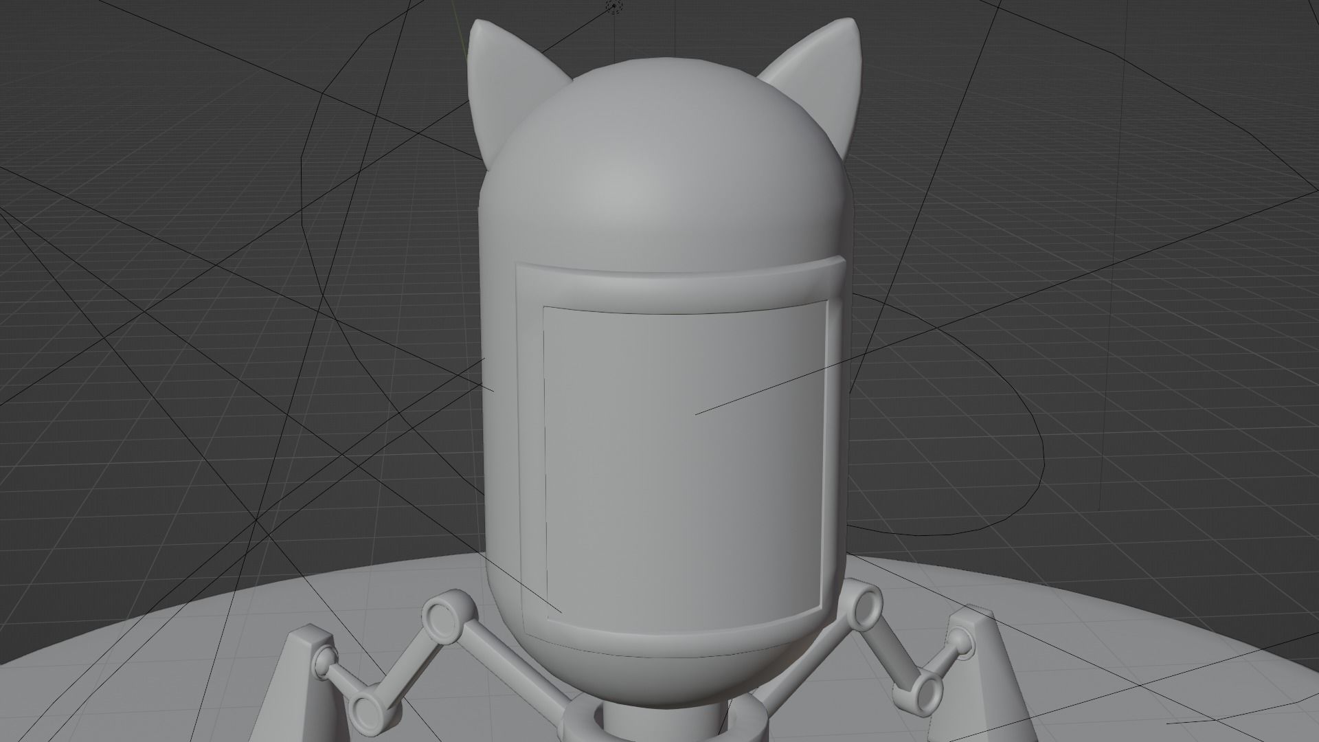 Robo-cat Low-poly 3D model_8