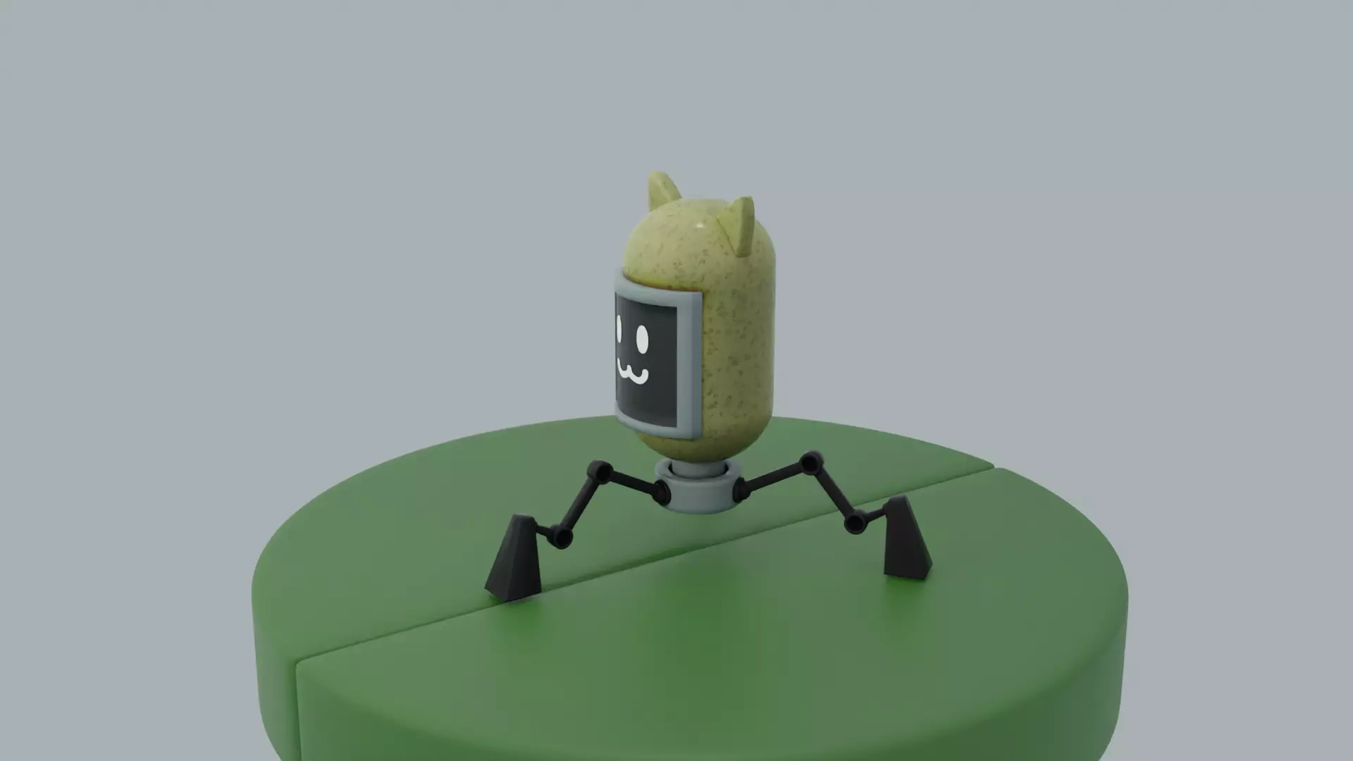 Robo-cat Low-poly 3D model_0