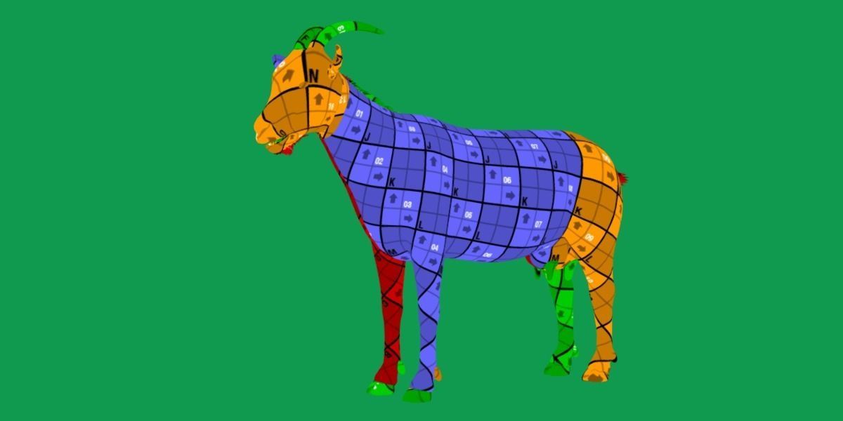 Domestic Goat Low-poly 3D model_34