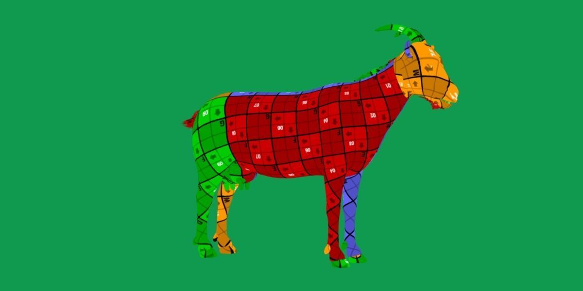 Domestic Goat Low-poly 3D model_27