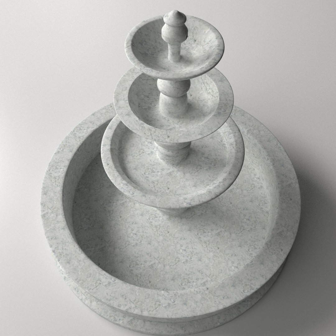 Fountain with three tiers 3D model_2