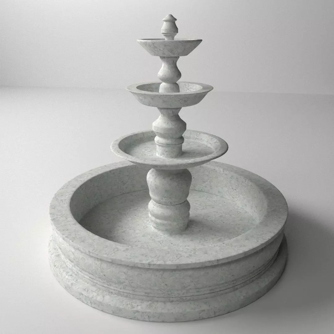 Fountain with three tiers 3D model_0