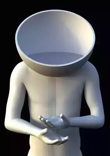Nude man style decorative bowl 3D model