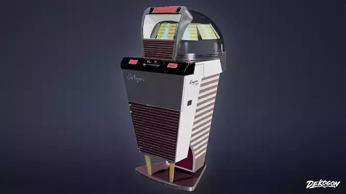 MIDCENTURY - Jukebox 01 - LOW POLY Low-poly 3D model