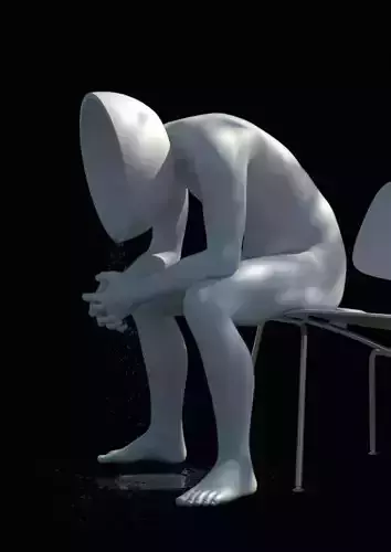 Decorative alone male sitting 