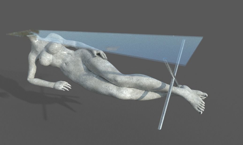 Nude female design living room table 3d model 3D model_2