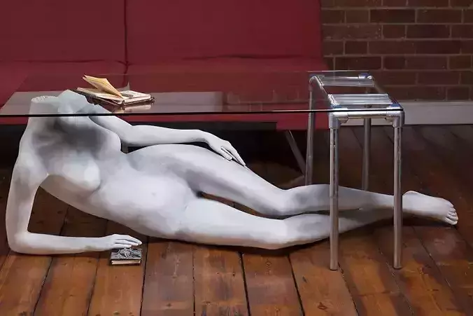 Nude female design living room table 3d model 3D model