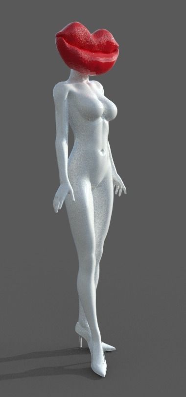 Big Lips female 3d model 3D model_1