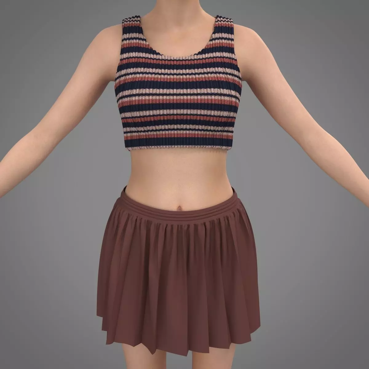 Female Sportwear Low-poly 3D model