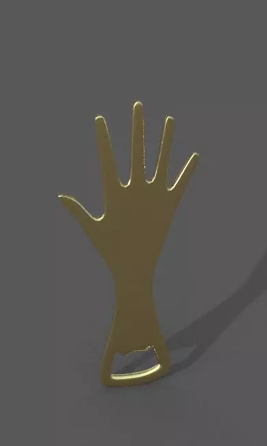 decor golden hand handle 3d model 3D model_0