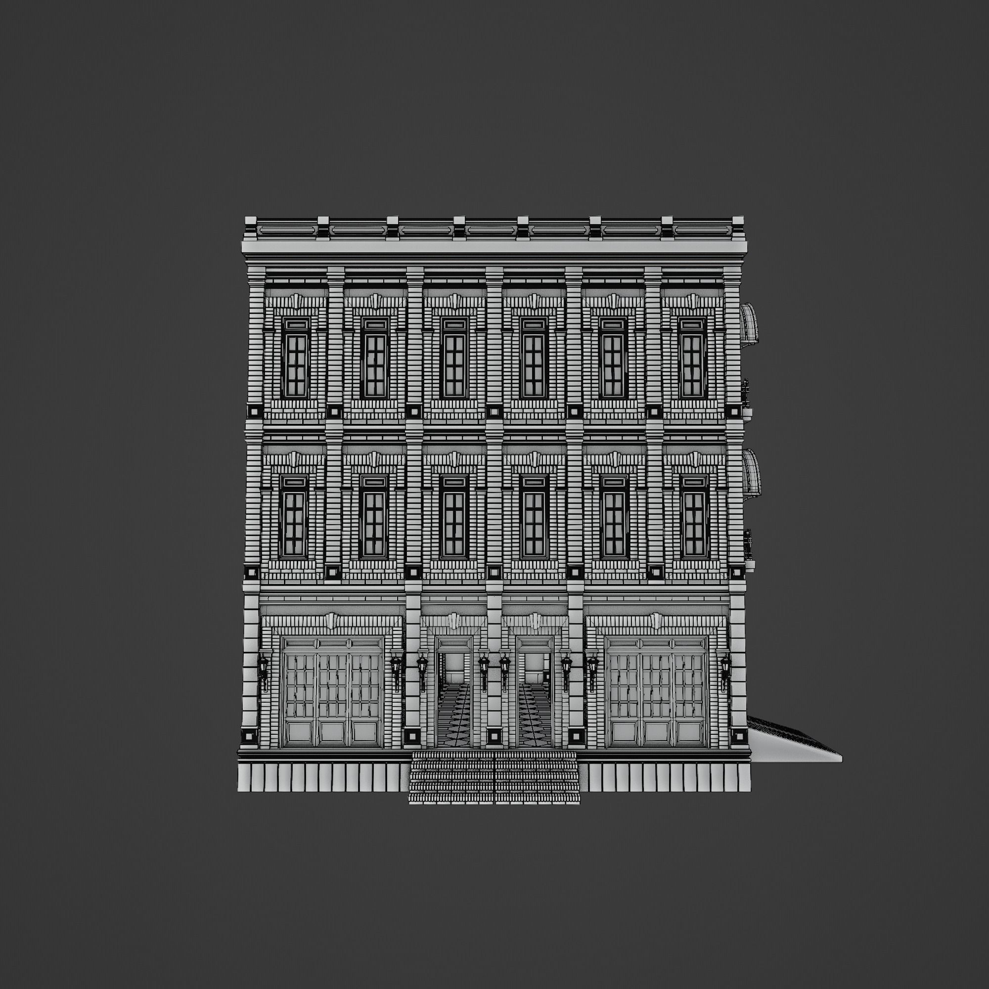 MODULAR BUILDING WITH INTERIOR KITBASH 02 Low-poly 3D model_27