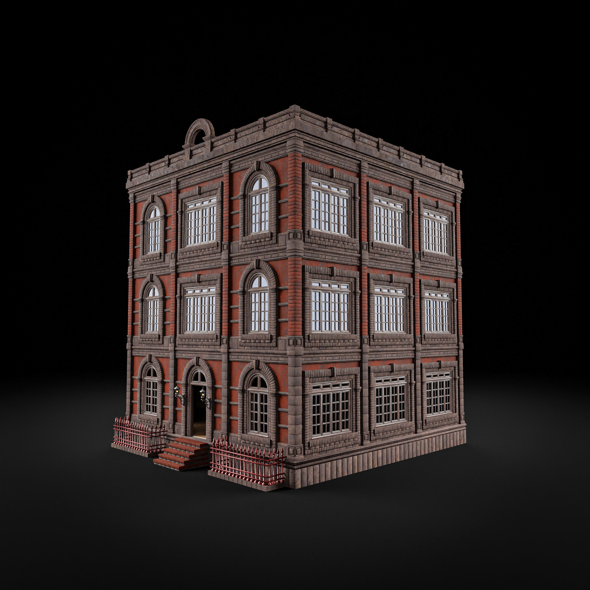 MODULAR BUILDING WITH INTERIOR KITBASH 02 Low-poly 3D model_14