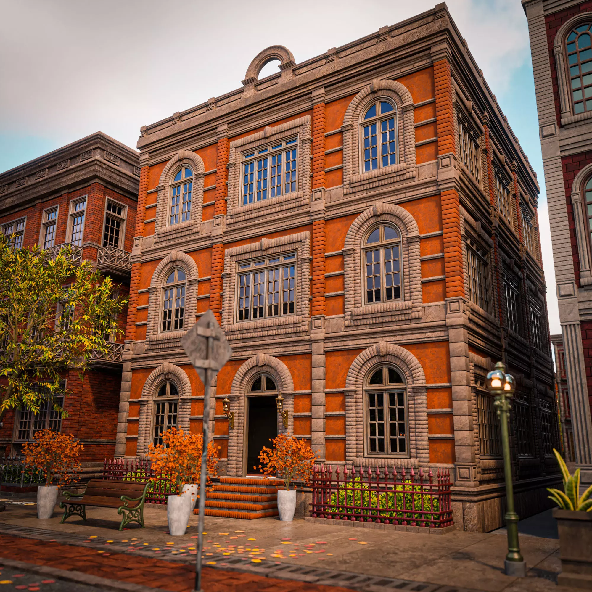 MODULAR BUILDING WITH INTERIOR KITBASH 02 Low-poly 3D model_0