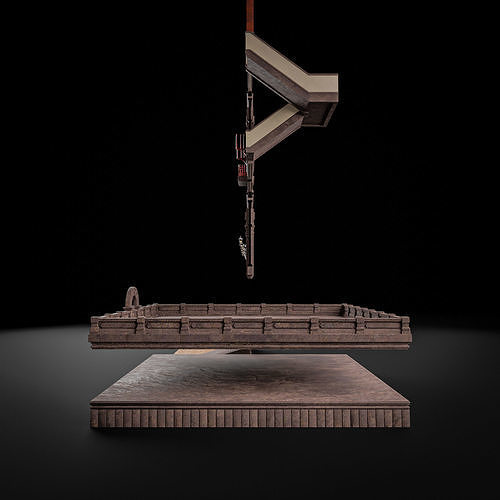 MODULAR BUILDING WITH INTERIOR KITBASH 02 Low-poly 3D model 5