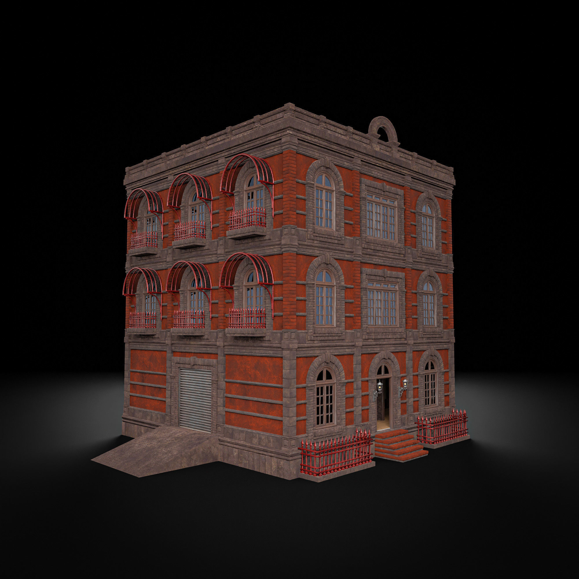 MODULAR BUILDING WITH INTERIOR KITBASH 02 Low-poly 3D model_20