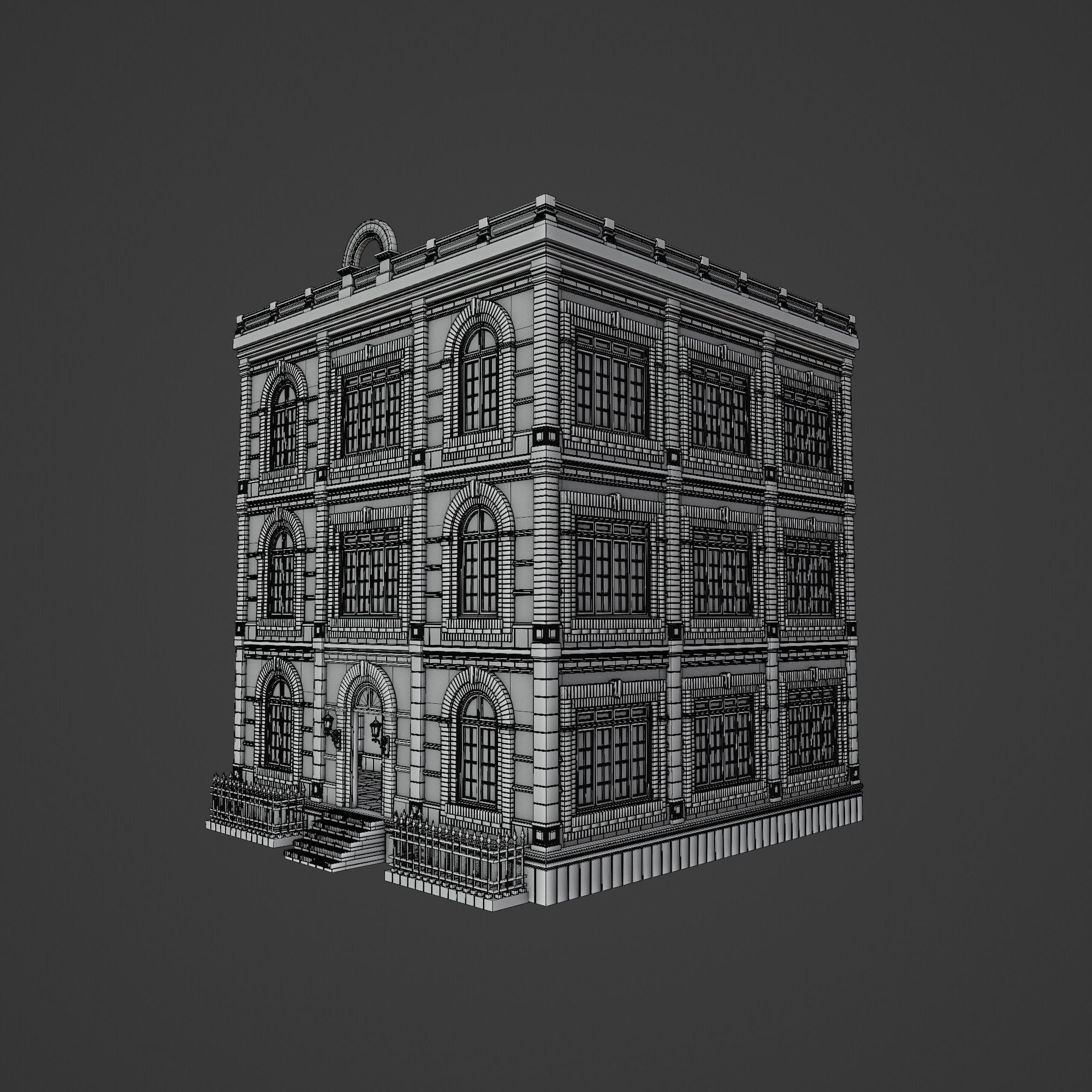 MODULAR BUILDING WITH INTERIOR KITBASH 02 Low-poly 3D model_24