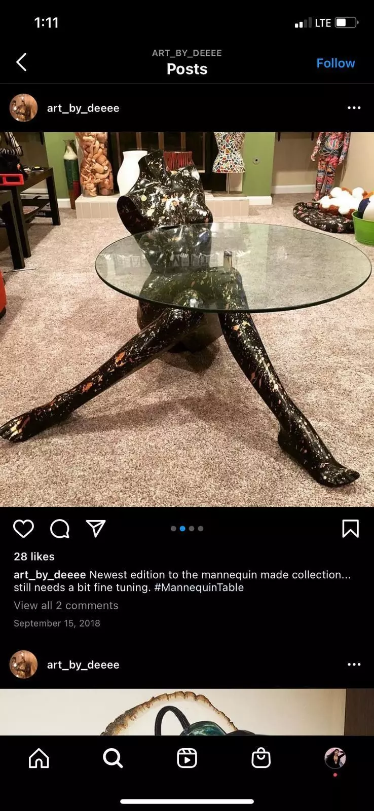Modern human style living table 3d model 3D model