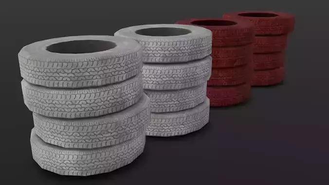 Tire Set 3D Model 