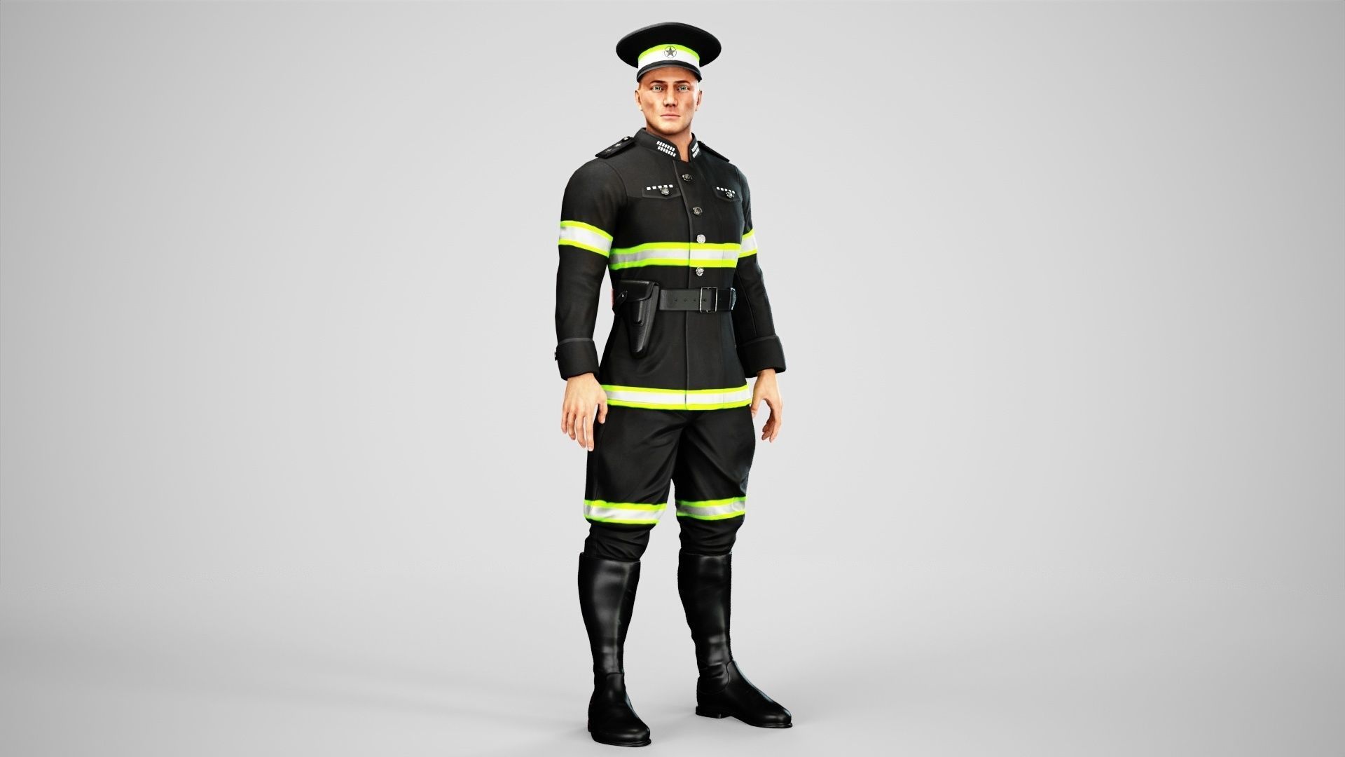 Police Low-poly 3D model_10