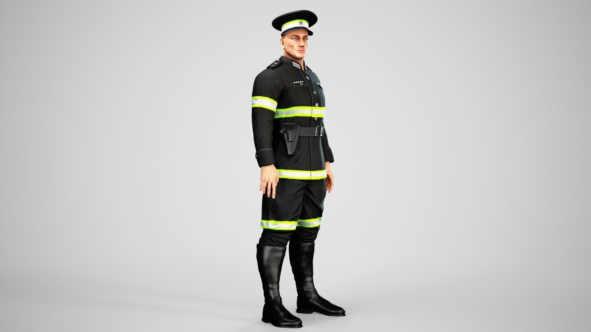Police Low-poly 3D model_11